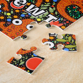 Puzzle Newt tacheté rouge sur le sol forestier (Côté)