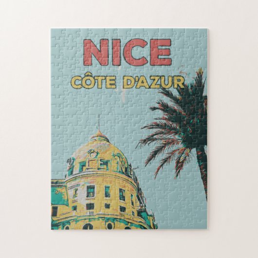 Puzzle Nice Côte d'Azur Negresco illustration France (Vertical)