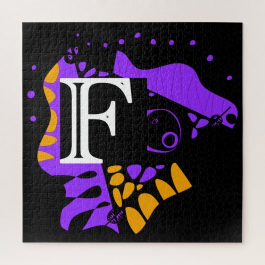 Puzzle Nid d'oiseau - Lettre initiale personnalisée F (Vertical)