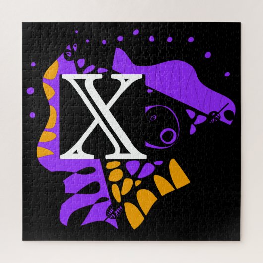 Puzzle Nid d'oiseau - Lettre initiale personnalisée X (Vertical)