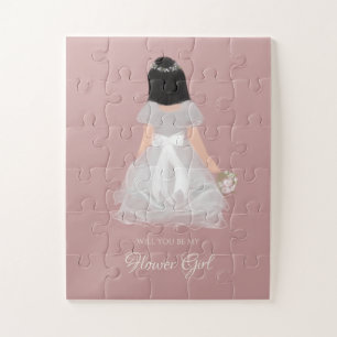 Puzzle Niece Flower Girl Junior Bridesmaid Sweet Proposit