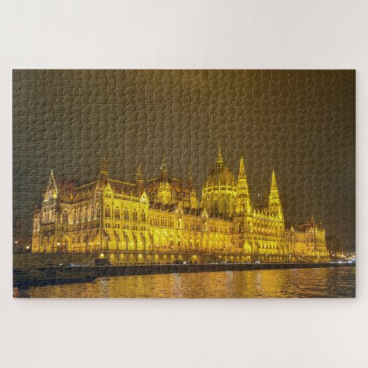 Puzzle Night View, Hungarian Parliament, Budapest Hungary (Horizontal)