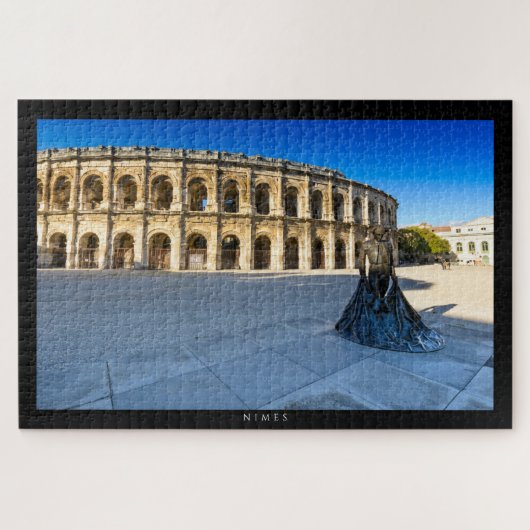 Puzzle NIMES - Arènes de Nîmes et statue (Horizontal)