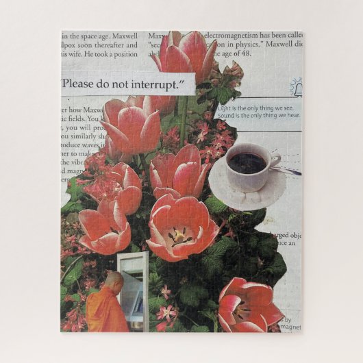 Puzzle N'Interrompez Pas L'Argent Matin Café Thé Heure (Vertical)