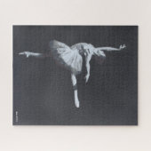 Puzzle No Drama, Only Freedom, Black & White Ballerina (Horizontal)