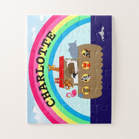 Puzzle Noahs Ark Arc en arc-en-ciel Personnalisé (Vertical)