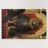 Puzzle Noble Maine Coon Trône Art Imprimer (Horizontal)
