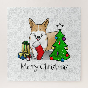 Puzzle Noël 2 Pembroke Welsh Corgi (rouge 1) Tree Cute