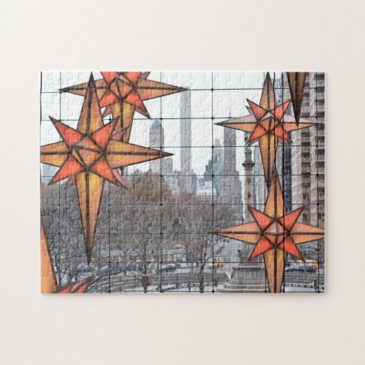 Puzzle Noël à Columbus Circle Vacances Étoiles NYC (Horizontal)