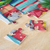 Puzzle Noël arbre tropical aquarelle (Côté)
