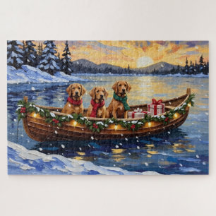 Puzzle Noël Bateau de la baie de Chesapeake Retriever Fêt
