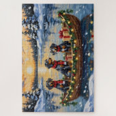 Puzzle Noël Bateau de vacances Bluetick Coonhound (Vertical)