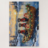 Puzzle Noël Bateau de vacances Weimaraner (Vertical)