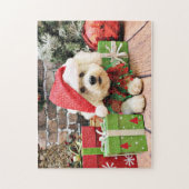 Puzzle Noël - Bichon Frise - marguerite (Vertical)