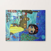 Puzzle Noël blanc neige Grosse poupée aux yeux Deer Elves (Horizontal)