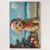 Puzzle Noël Chien Caniche Vintage Plage (Vertical)