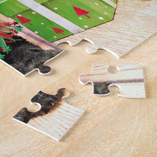 Puzzle Noël - cocker - lis (Côté)