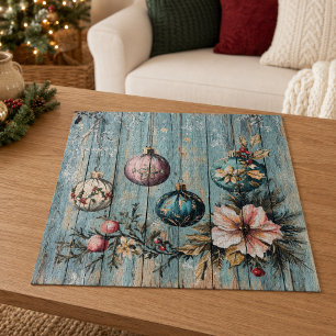 Puzzle Noël de campagne vintage Maison de ferme en bois r
