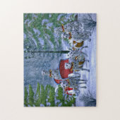 Puzzle Noël de neige vintage dalmate (Vertical)