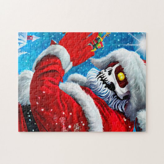 Puzzle Noël déplaisant Santa Claus Squelette Monster Art (Horizontal)