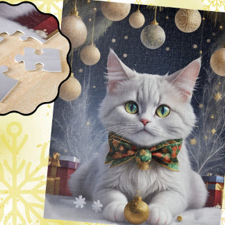 Puzzle Noël doré et Kitty