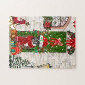 Puzzle Noël du chien de boxe (Horizontal)