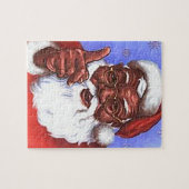 Puzzle Noël du Père Noël noir afro-américain (Horizontal)