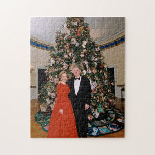 Puzzle Noël du président américain Bill Clinton et Hillar