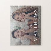 Puzzle Noël élégant | Nom minimal Fun Couple Photo (Vertical)