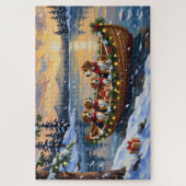 Puzzle Noël en bateau avec Beagle (Vertical)