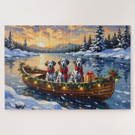 Puzzle Noël en bateau dalmate (Horizontal)