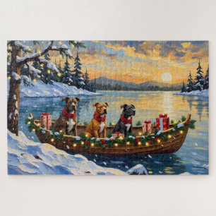 Puzzle Noël en bateau de Pitbull pour les Fêtes