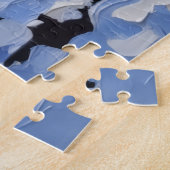 Puzzle Noël en bateau pour teckel (Côté)