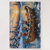 Puzzle Noël en bateau Schnauzer (Vertical)