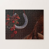 Puzzle Noël équestre pendre en fer à cheval Photo (Horizontal)