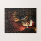 Puzzle Noël festif Rhodesian Ridgeback Santa Claus (Horizontal)