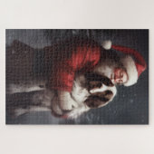 Puzzle Noël festif Springer Spaniel Santa Claus (Horizontal)