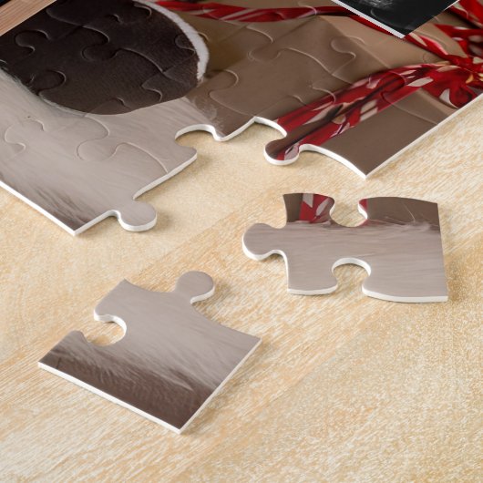 Puzzle Noël Grossesse Faire-part rennes mignons (Côté)