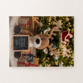 Puzzle Noël Grossesse Faire-part rennes mignons (Horizontal)