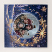 Puzzle Noël magique - flocons de neige dorés, photo (Horizontal)