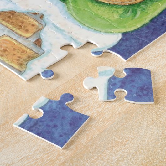 Puzzle Noël mignon, Père Noël à Chimney avec jouets (Côté)