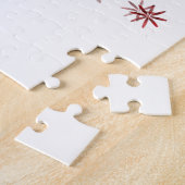 Puzzle Noël Moose classique roux plaids flocons de neige (Côté)