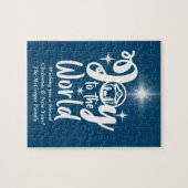 Puzzle Noël Nativité Joie au monde Bleu & Blanc J (Horizontal)