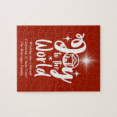 Puzzle Noël Nativité Joy au monde Rouge & Blanc (Horizontal)