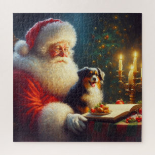 Puzzle Noël Père Noël avec Chiens 5