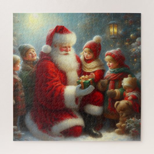 Puzzle Noël Père Noël Avec Enfants 2 (Vertical)