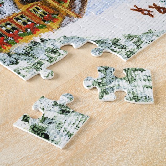 Puzzle Noël, Père Noël, Claus, puzzle, renne (Côté)