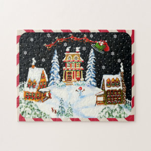 Puzzle Noël Père Noël et le renne déconcertent "Ho, H