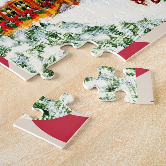 Puzzle Noël Père Noël et le renne déconcertent "Ho, Ho, (Côté)