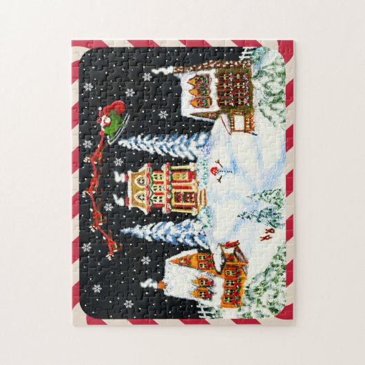 Puzzle Noël Père Noël et le renne déconcertent "Ho, Ho, (Vertical)